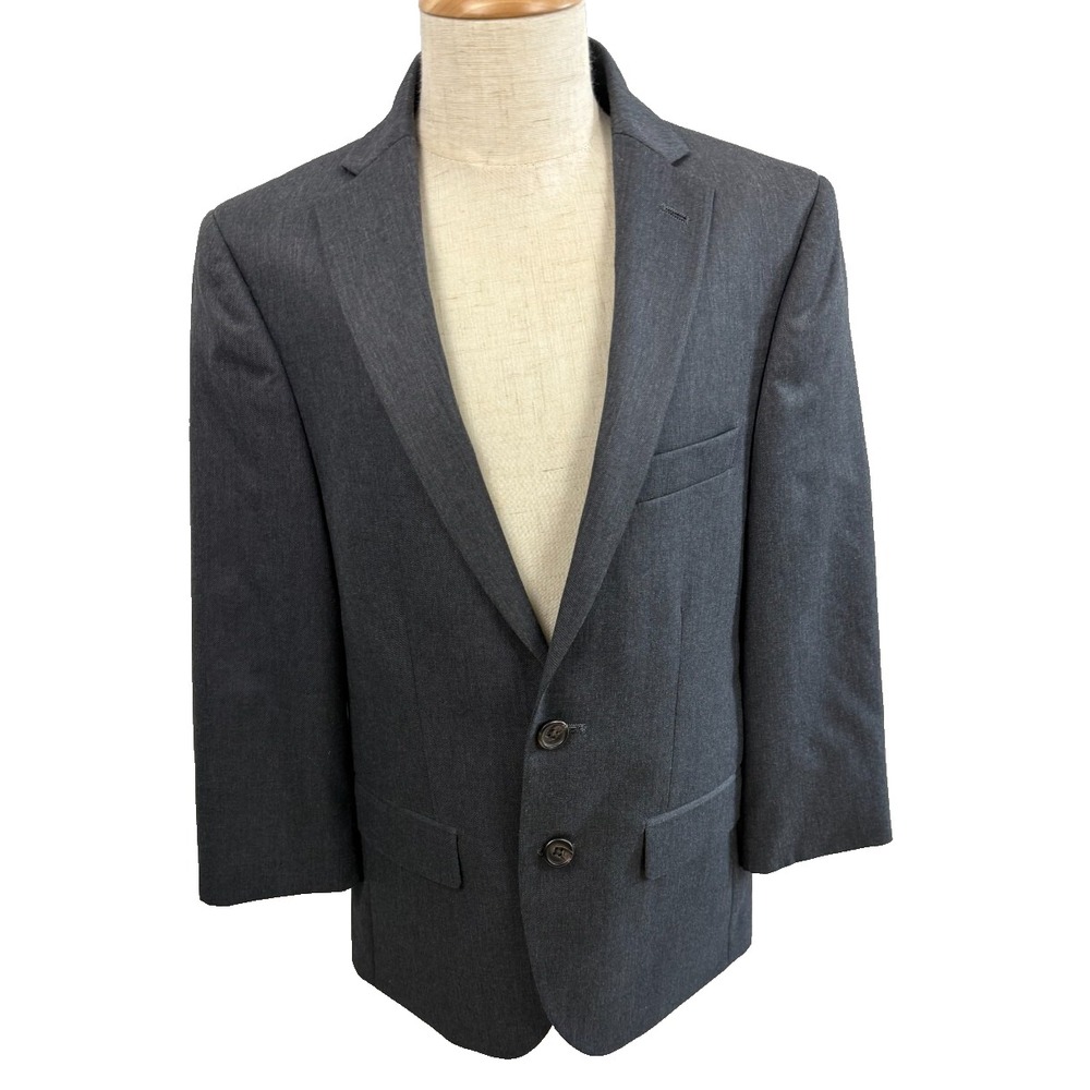 Lauren Ralph Lauren Youth Boys Grey Two Button‎ Blazer Suit Jacket Size 10R